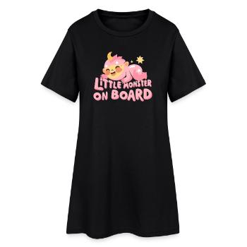 Motif Petit Monstre - Robe T-shirt Femme - noir - Devant