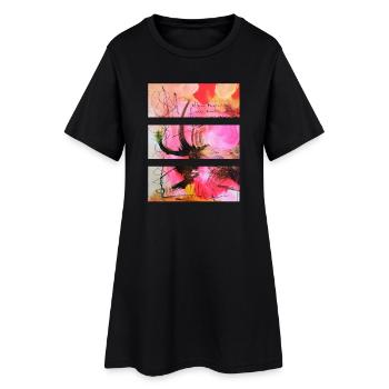 Art abstrait dans les tons roses et noirs - Robe T-shirt Femme - noir - Devant