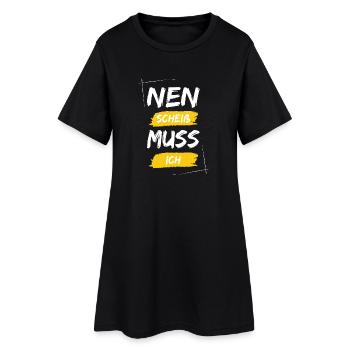 Nen scheiß muss ich - Frauen T-Shirt-Kleid - Schwarz - Vorne