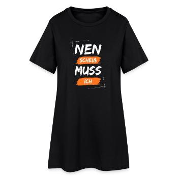 Nen scheiß muss ich - Frauen T-Shirt-Kleid - Schwarz - Vorne