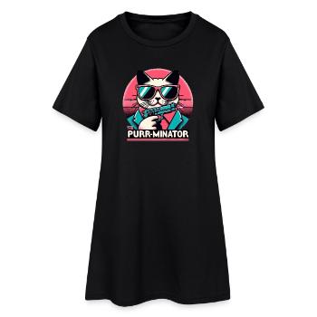 The Purr-minator - Women’s T-Shirt Dress - black - Front