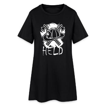 Icône de héros de pompier Logo d’icône de hache de pompier - Robe T-shirt Femme - noir - Devant