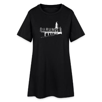 Leuchtturm Obereversand - Frauen T-Shirt-Kleid - Schwarz - Vorne