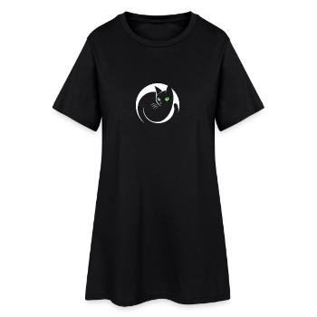 Chat noir élégant - Robe T-shirt Femme - noir - Devant