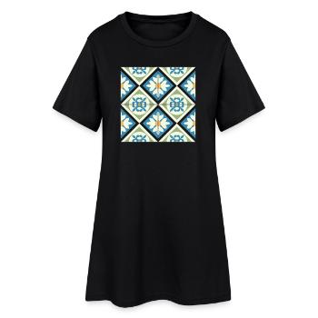 Tuiles Andalouses 13 - Robe T-shirt Femme - noir - Devant