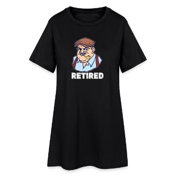 Retraite Dire Retraité Retraité Loisirs - Robe T-shirt Femme - noir - Devant