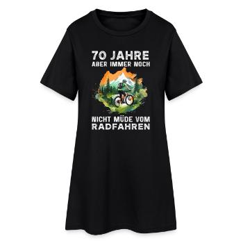 70 Geburtstag Radfahrer Bike Fahrradfahrer - Frauen T-Shirt-Kleid - Schwarz - Vorne