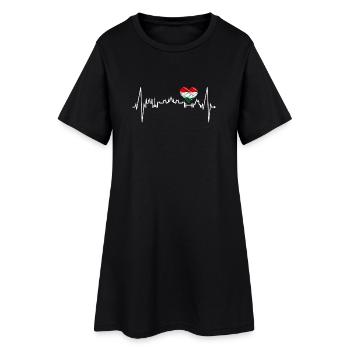 Budapest Skyline Herzschlag Ungarn Herz Budapester - Frauen T-Shirt-Kleid - Schwarz - Vorne