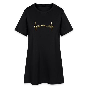 Budapest Skyline Herzschlag Ungarn Herz Budapester - Frauen T-Shirt-Kleid - Schwarz - Vorne