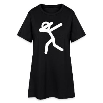 Tanzende Linie im Randlicht - Frauen T-Shirt-Kleid - Schwarz - Vorne