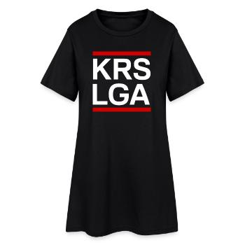 KREISLIGA weiß - Frauen T-Shirt-Kleid - Schwarz - Vorne