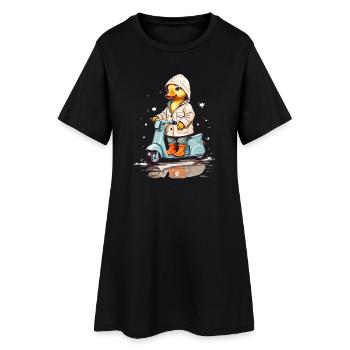 Canard au rouleau - Robe T-shirt Femme - noir - Devant