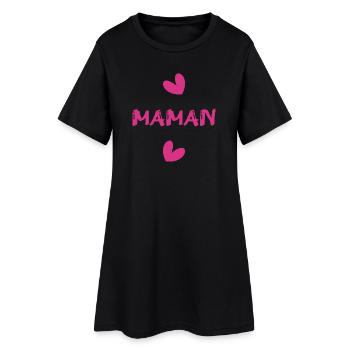 NOËL. ANNEE. ANNIVERSAIRE. RETRAITE. PAPA. MAMAM. - Robe T-shirt Femme - noir - Devant