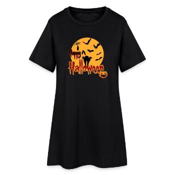 Joyeux Halloween Chat de la Pleine Lune - Robe T-shirt Femme - noir - Devant