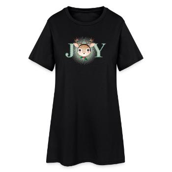 mignon petit cerf dans le cadre de la joie - Robe T-shirt Femme - noir - Devant
