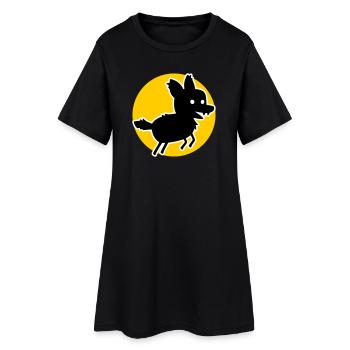Wolf – Wild Nature Motif & Animal Welfare Statement - Women’s T-Shirt Dress - black - Front