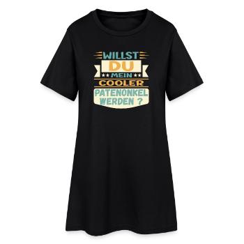 PATENONKEL WERDEN - ONKEL TAUFE PATE - Frauen T-Shirt-Kleid - Schwarz - Vorne