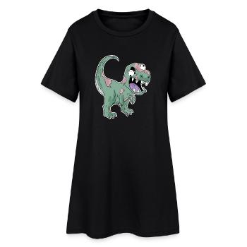 Dinosaure Zombie Effrayant - Robe T-shirt Femme - noir - Devant
