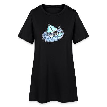 Sailing Sailboat Boat - Women’s T-Shirt Dress - black - Front