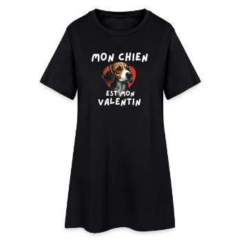 Mon chien, mon Valentin - Robe T-shirt Femme - noir - Devant