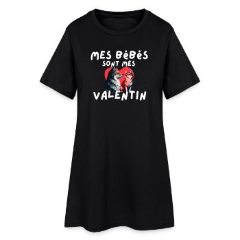 Mes Bébés Sont Mes Valentin - Robe T-shirt Femme - noir - Devant