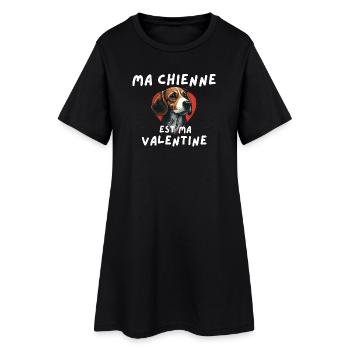 Ma chienne est ma Valentine - Robe T-shirt Femme - noir - Devant