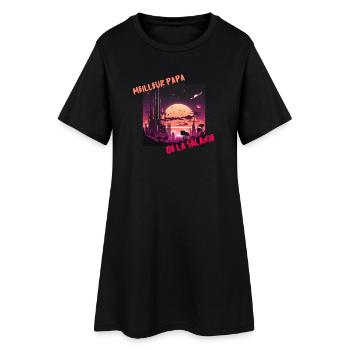 Meilleur Papa Galactique - Robe T-shirt Femme - noir - Devant