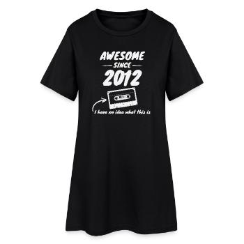Awesome Since 2012 – Vintage Cassette Tape - Women’s T-Shirt Dress - black - Front