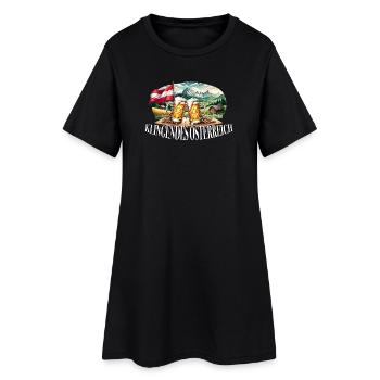 Klingendes Österreich Bier Berge Statement Spruch - Frauen T-Shirt-Kleid - Schwarz - Vorne