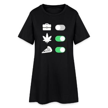High on Life – Pizza & Chill, No Work - Frauen T-Shirt-Kleid - Schwarz - Vorne