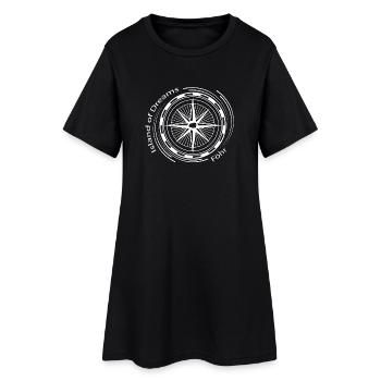 Island of Dreams - Föhr - Frauen T-Shirt-Kleid - Schwarz - Vorne