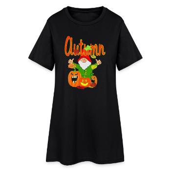 Magie automnale du jardin avec des citrouilles - Robe T-shirt Femme - noir - Devant