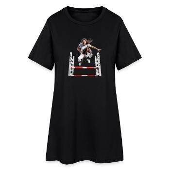 Hobby Horsing mit Hindernis - Frauen T-Shirt-Kleid - Schwarz - Vorne