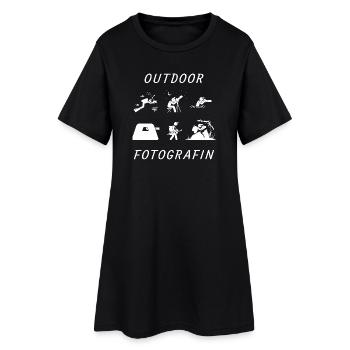 Outdoor Fotografin - Frauen T-Shirt-Kleid - Schwarz - Vorne