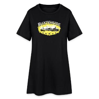 Buxtehude - Stadt Silhouette /Hase und Igel - Frauen T-Shirt-Kleid - Schwarz - Vorne
