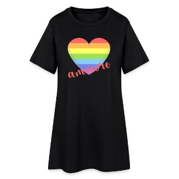 t-shirt Napoli ammore gay lgbt coeur gay pride - Robe T-shirt Femme - noir - Devant