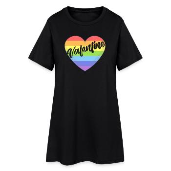Valentine's Day lgbt heart gay pride t-shirt - Women’s T-Shirt Dress - black - Front