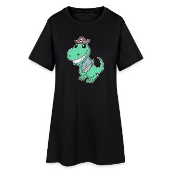 Dinosaur Pirate for Kids - Women’s T-Shirt Dress - black - Front