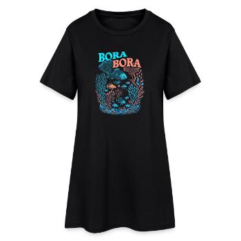 Bora Bora - Récif Corallien - Robe T-shirt Femme - noir - Devant