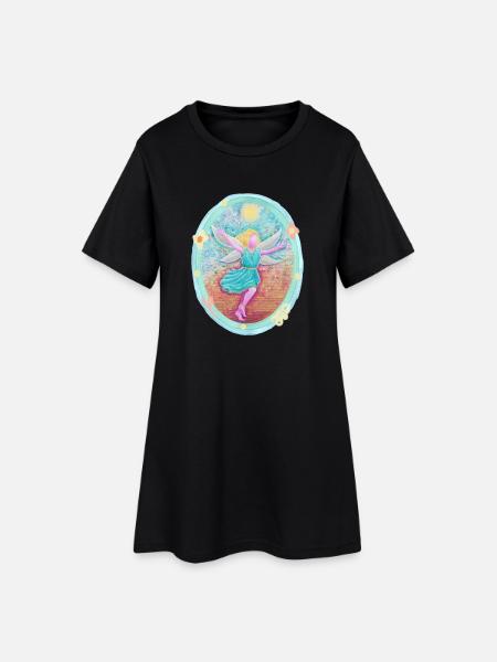 Elfe magique de la joie - Sonja Ariel von Staden - Robe T-shirt Femme - noir