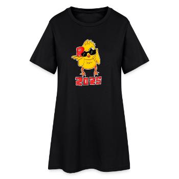 Rente 2025 Ruhestand - Frauen T-Shirt-Kleid - Schwarz - Vorne