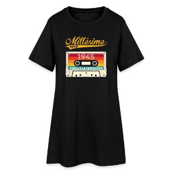 Millésime 1945 Cadeau 78 Ans Anniversaire Humour - Robe T-shirt Femme - noir - Devant