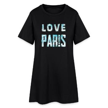 Love Paris Water Effect Design - Women’s T-Shirt Dress - black - Front