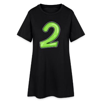 2 - Number - Number Two - 2 green - Women’s T-Shirt Dress - black - Front