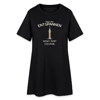 Danzig Leuchtturm Meer Entspannen Polen Zeichnung - Frauen T-Shirt-Kleid - Schwarz - Vorne