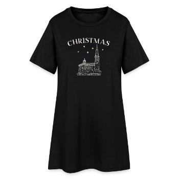 Dessin de l’église de Noël de Bethléem - Robe T-shirt Femme - noir - Devant