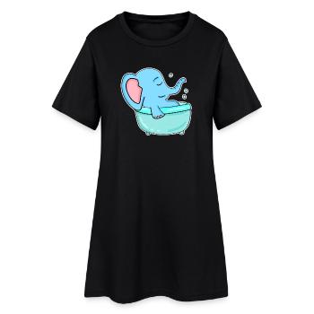 Bathtub Elephant - Women’s T-Shirt Dress - black - Front