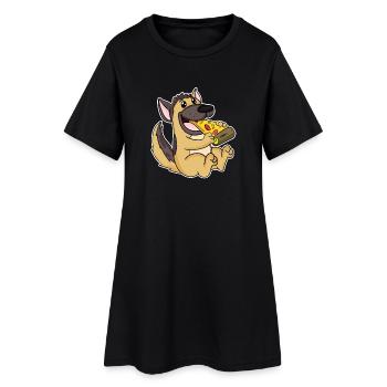 Pizza Berger Allemand - Robe T-shirt Femme - noir - Devant