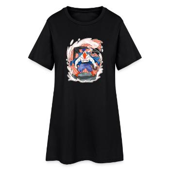 Mouette - Robe T-shirt Femme - noir - Devant