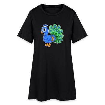 Peacock - Women’s T-Shirt Dress - black - Front